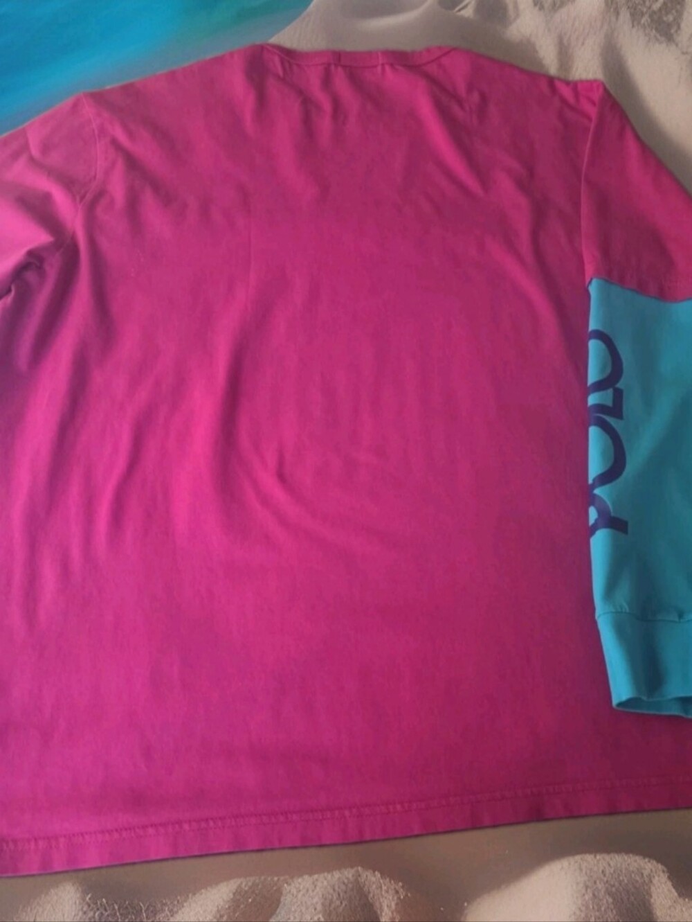Mens Pre-loved Long Sleeve Jersey Shirt in Pink/Blue Size XXL. - Picture 4 of 6